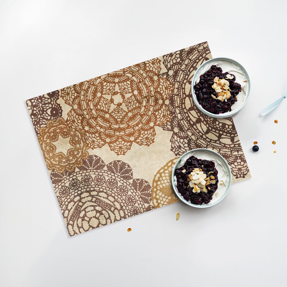 Lot de 4 sets de table en vinyle / Motifs de dentelle
