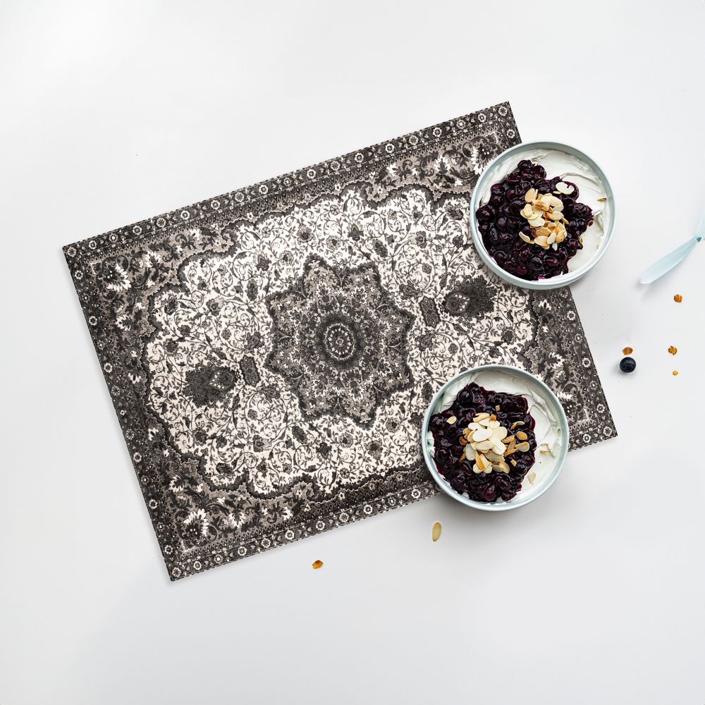 Lot de 4 sets de table en vinyle / Motif oriental complexe