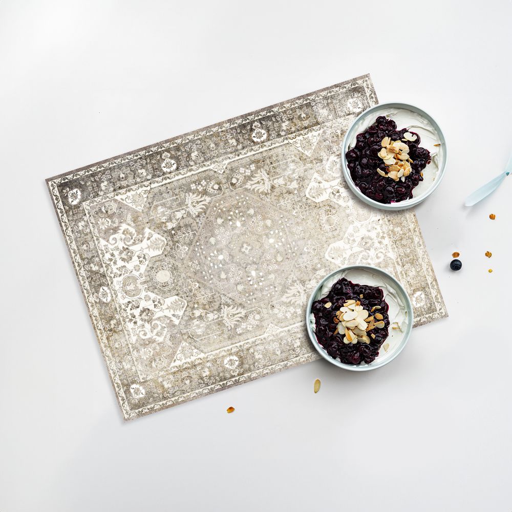 Lot de 4 sets de table en vinyle / Motif floral oriental