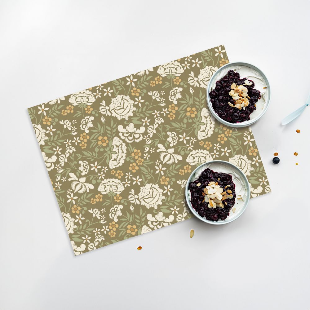 Lot de 4 sets de table en vinyle / Motif floral