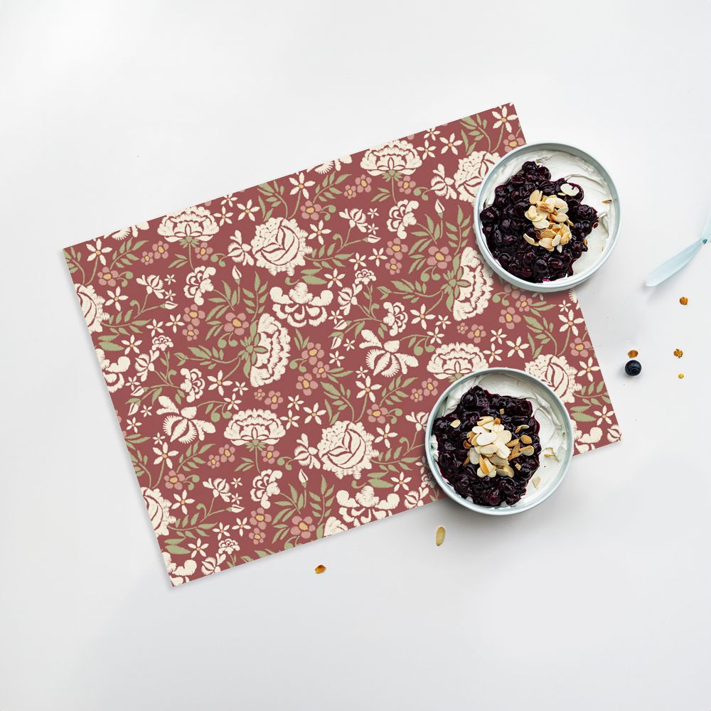 Lot de 4 sets de table en vinyle / Motif floral