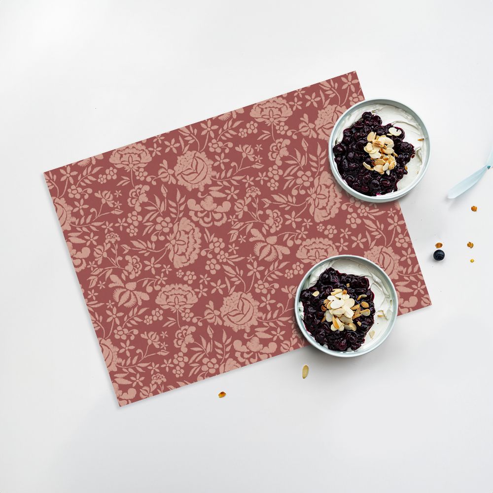 Lot de 4 sets de table en vinyle / Motif floral