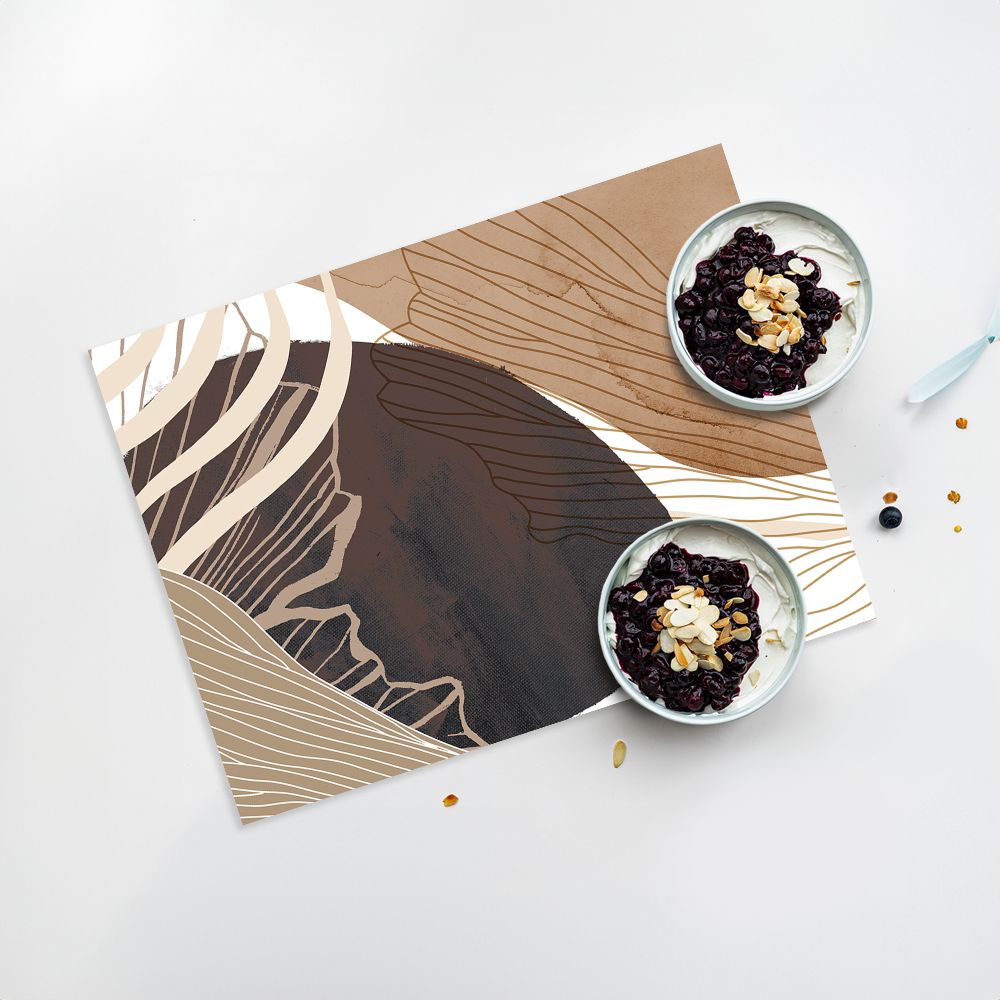 Lot de 4 sets de table en vinyle / Abstrait terreux