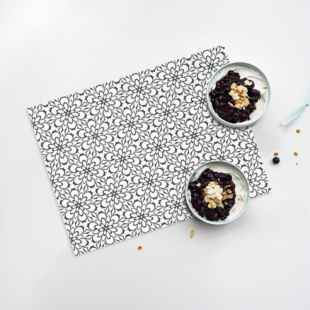 Lot de 4 sets de table en vinyle / Motif floral