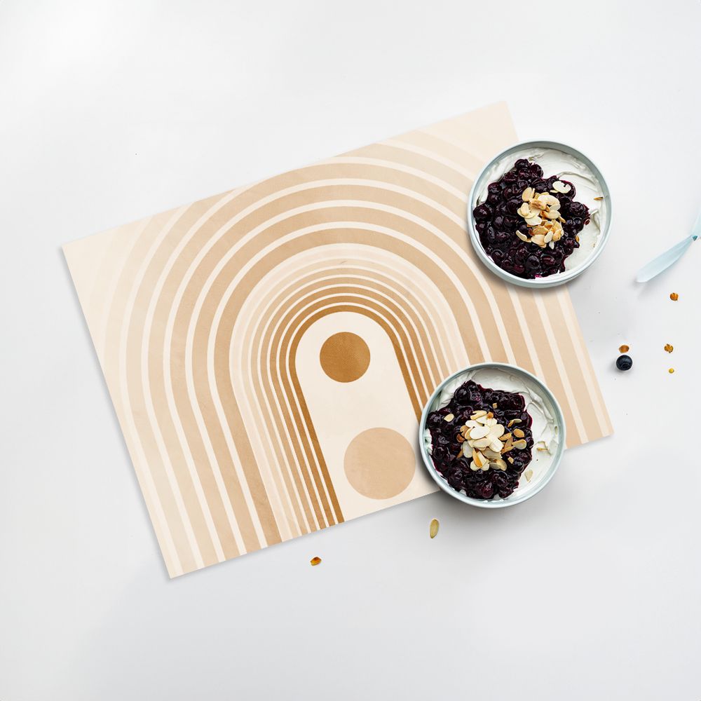 Lot de 4 sets de table en vinyle / Motif géométrique
