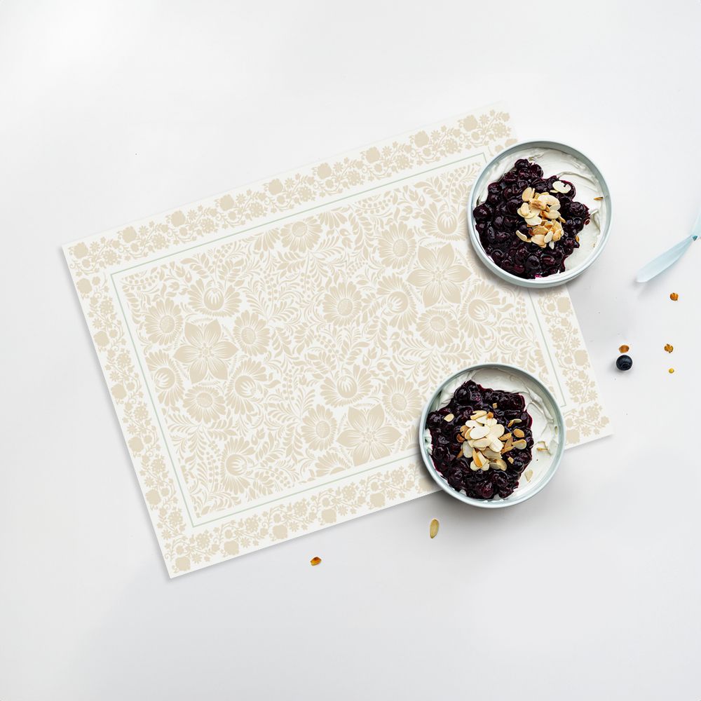 Lot de 4 sets de table en vinyle / Motif floral