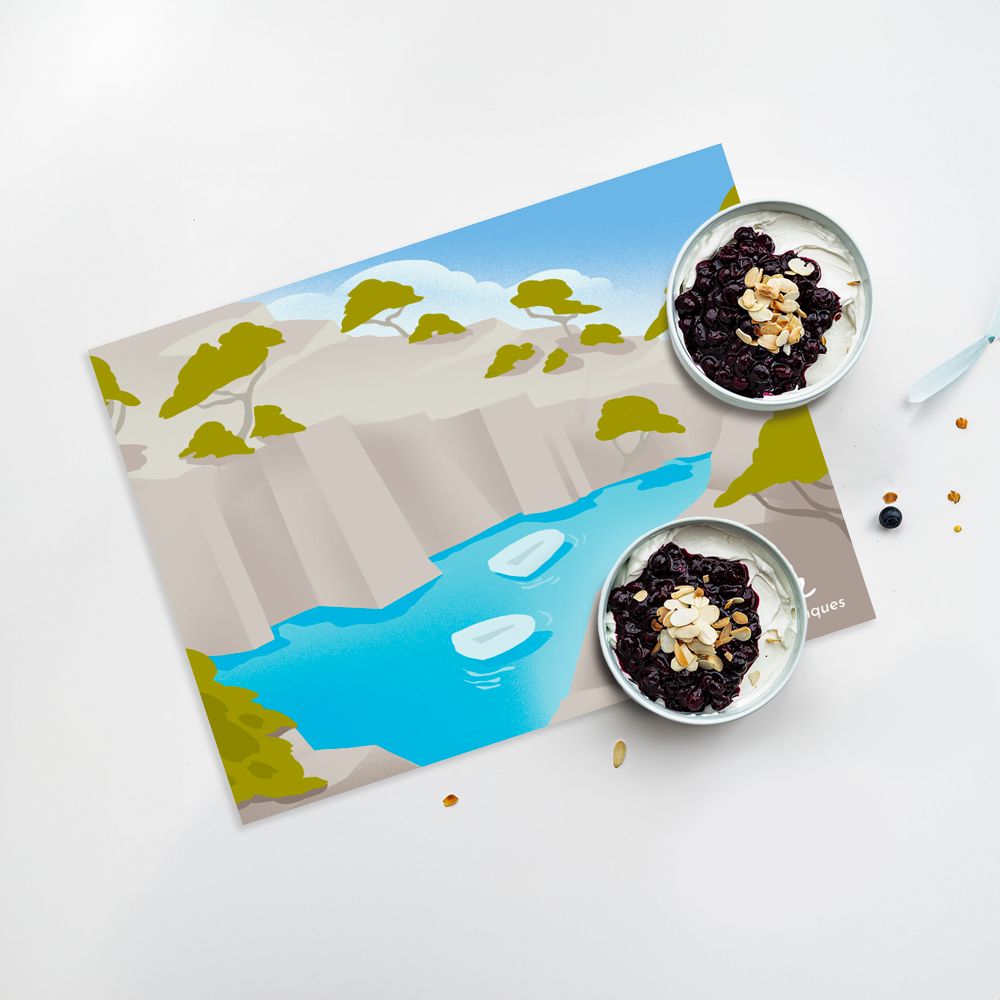 Lot de 4 sets de table en vinyle / Paysage côtier