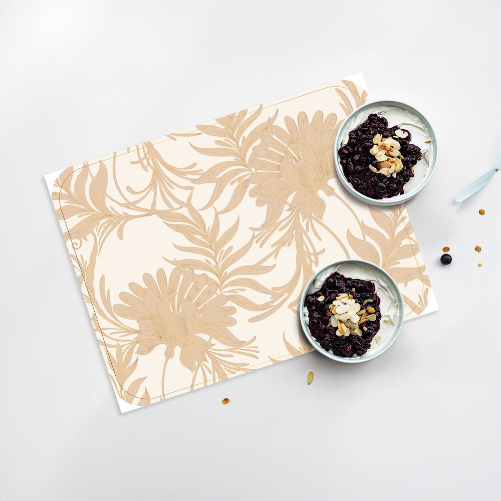 Lot de 4 sets de table en vinyle / Motif floral