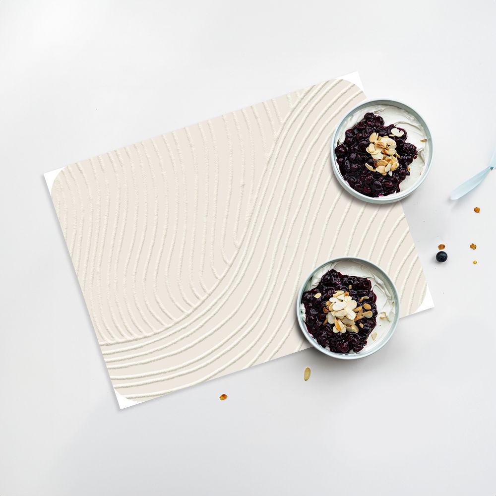 Lot de 4 sets de table en vinyle / Motif de vagues
