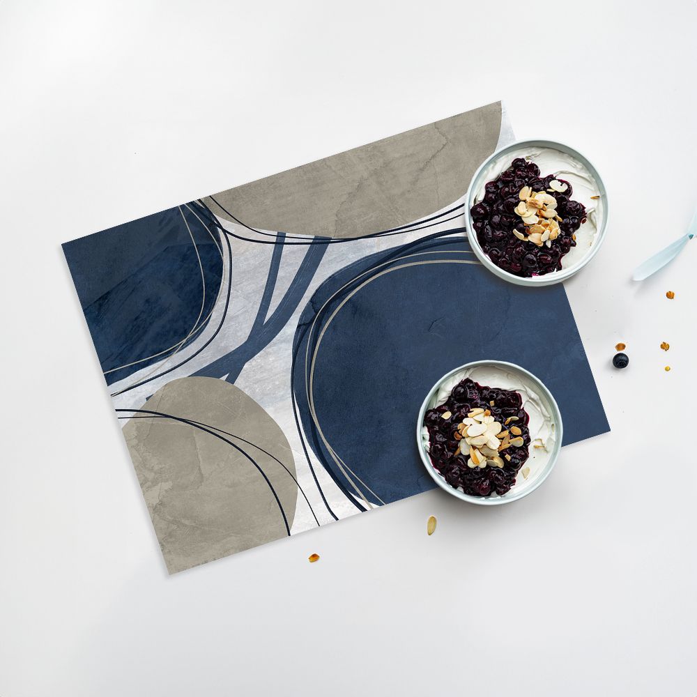 Lot de 4 sets de table en vinyle / Formes géométriques abstraites