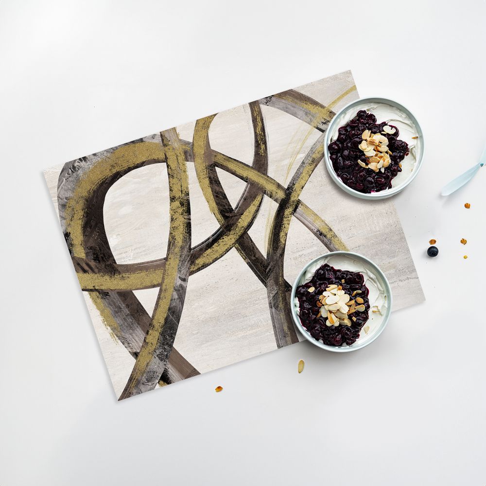 Lot de 4 sets de table en vinyle / Formes géométriques entrelacées
