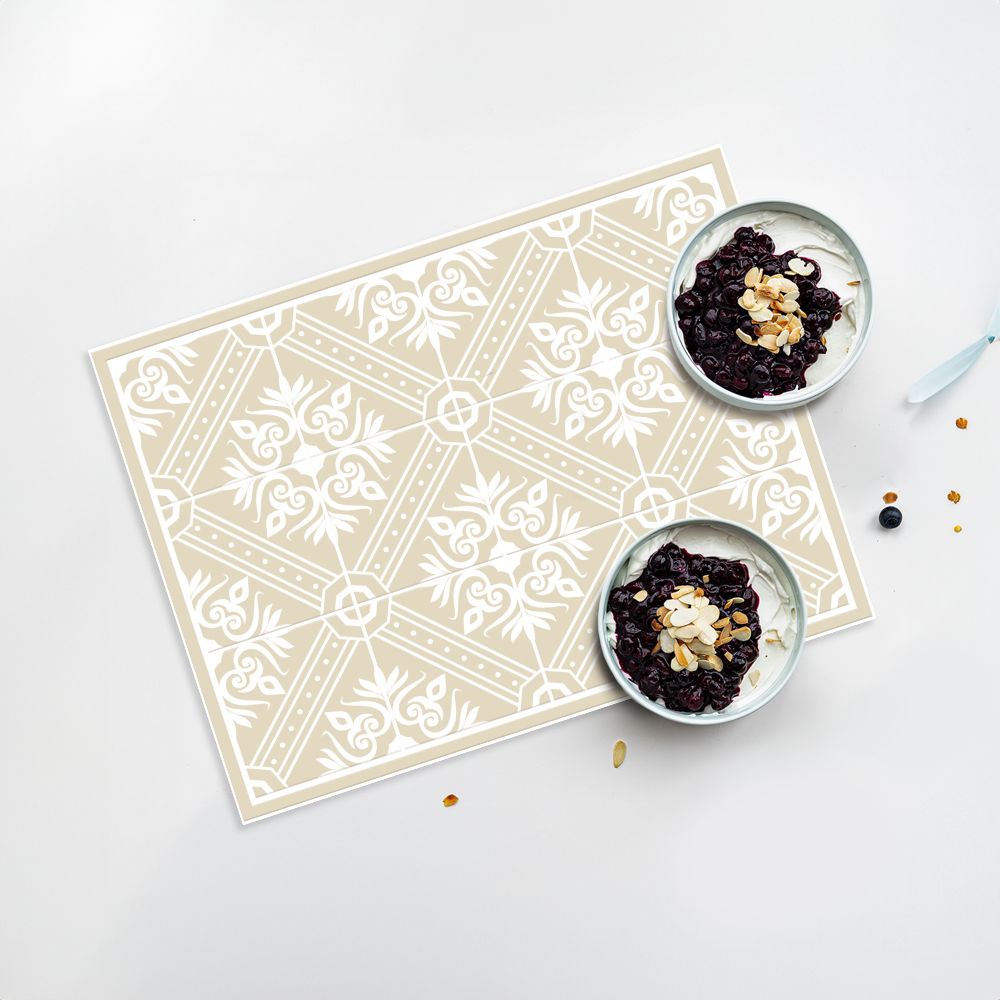 Lot de 4 sets de table en vinyle / Motif floral et géométrique
