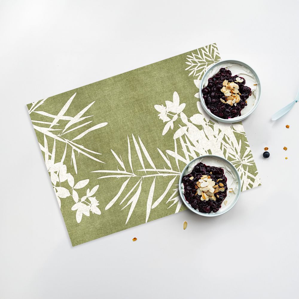 Lot de 4 sets de table en vinyle / Silhouettes florales