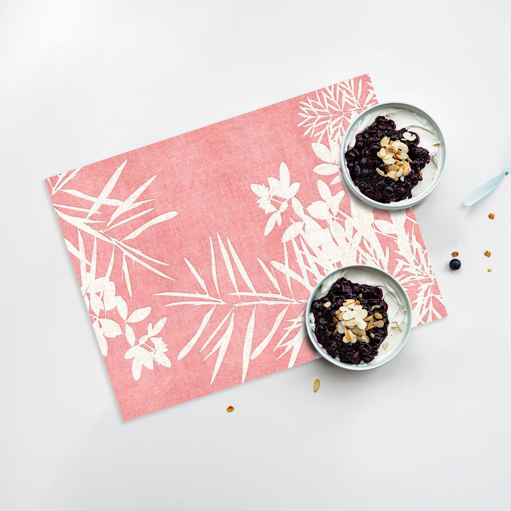 Lot de 4 sets de table en vinyle / Motif floral