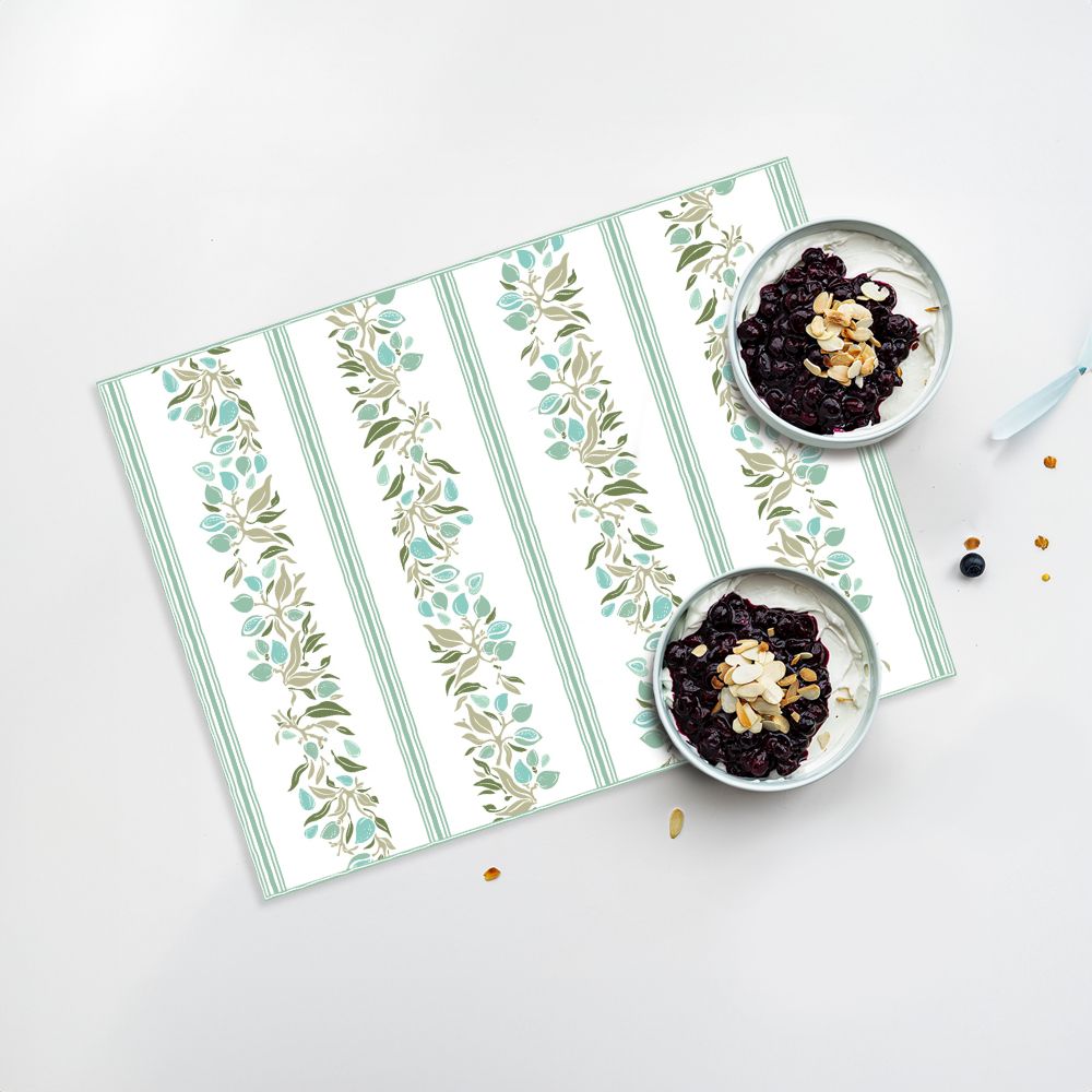 Lot de 4 sets de table en vinyle / Motif floral