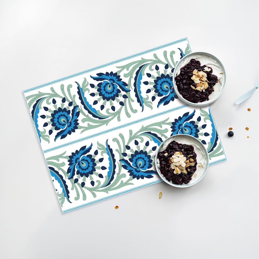 Lot de 4 sets de table en vinyle / Motif floral
