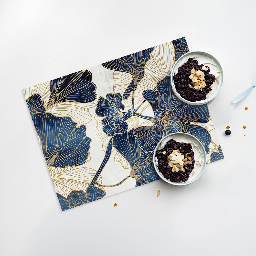 Lot de 4 sets de table en vinyle / Feuilles artistiques