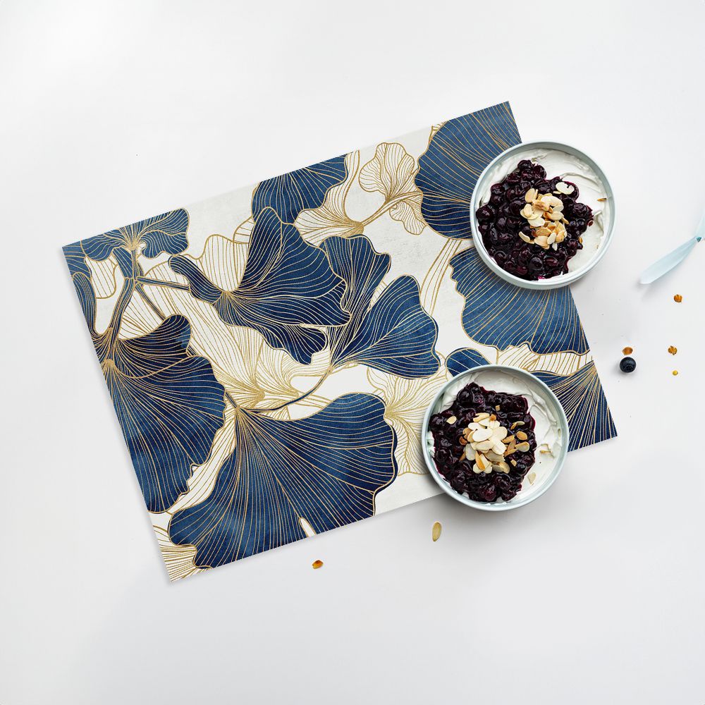 Lot de 4 sets de table en vinyle / Feuilles décoratives