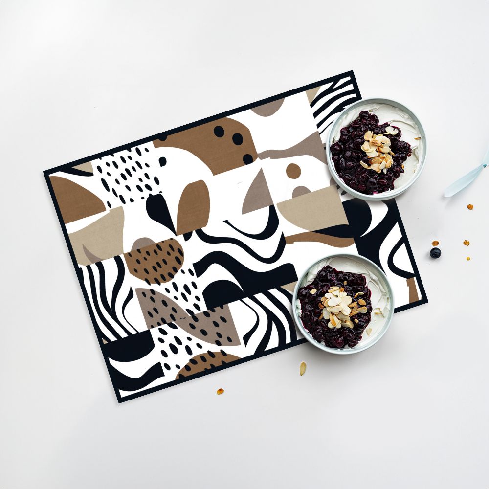 Lot de 4 sets de table en vinyle / Motif abstrait