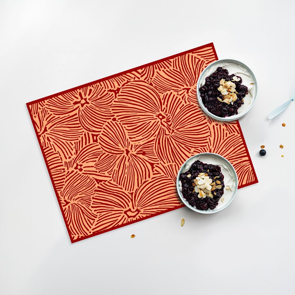 Lot de 4 sets de table en vinyle / Motif floral