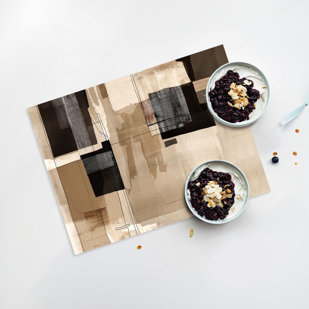 Lot de 4 sets de table en vinyle / Formes géométriques abstraites